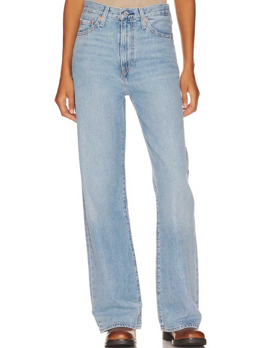 Levi Ribcage Wide Leg Jeans light wash